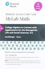 MyLab Math with Pearson EText -- 18 Week Standalone Access Card -- for College Algebra in Context