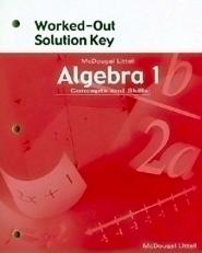 Algebra 1 : Worked-Out Solution Key