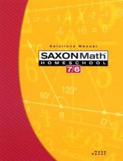 Saxon Math 7/6 Homeschool Solutions Manual