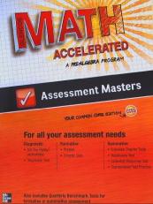 Math Accelerated: A Pre-Algebra Program, Assessment Masters CCSS 