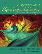 Content Area Reading and Literacy: Succeeding in Today's Diverse Classrooms 8th