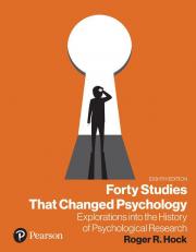 Forty Studies that Changed Psychology 8th