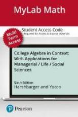 Mylab Math with Pearson Etext -- Standalone Access Card -- for College Algebra in Context with Applications for the Managerial, Life, and Social Sciences -- 24 Months