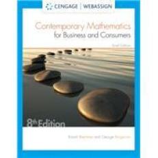 Contemporary Mathematics For Business and Consumers - Access 9th