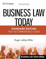 Business Law Today: Standard - MindTap 13th