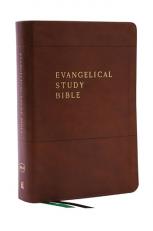 Evangelical Study Bible : Christ-Centered. Faith-Building. Mission-focused. (NKJV, Brown Leathersoft, Red Letter, Large Comfort Print) 