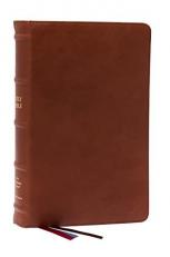 NKJV End-Of-Verse Reference Bible, Personal Size, Premier Collection, Thumb Indexed, Comfort Print [Large Print, Red Letter, Brown] 