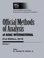 Official Methods of Analysis of AOAC INTERNATIONAL, Three-volume set, 21st Edition (2019)