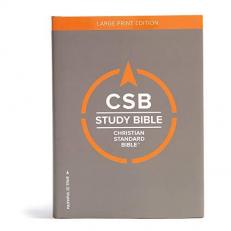 CSB Study Bible, Large Print Edition, Hardcover : Red Letter, Study Notes and Commentary, Illustrations, Ribbon Marker, Sewn Binding, Easy-To-Read Bible Serif Type 