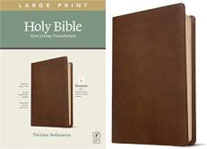 NLT Large Print Thinline Reference Bible, Filament Enabled (LeatherLike, Rustic Brown, Red Letter) 