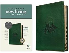 NLT Personal Size Giant Print Bible, Filament Enabled (LeatherLike, Evergreen Mountain , Indexed, Red Letter) 