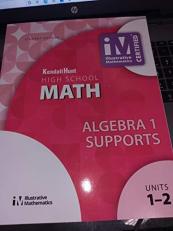 KENDALL HUNT HIGH SCHOOL MATHMATICS ALGEBRA 1 SUPPORTS UNITS 1-2