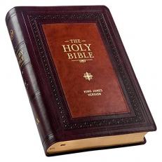 KJV Large Print Study Bible Two-Tone Brown Faux Leather