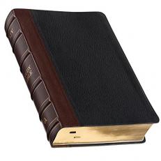 KJV Large Print Study Bible Two-Tone Black/Burgundy Full Grain Leather