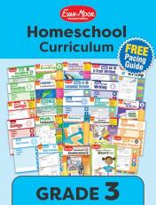 Evan-Moor Homeschool Curriculum, Grade 3, Bundle of 24 Workbooks, Reading, Writing, Math, Science, Geography, Spelling, Vocabulary, Language, Social Studies / Pacing Guide Included