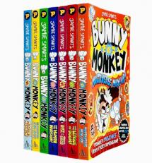 Bunny vs Monkey 7 Books Collection Set By Jamie Smart (Bunny vs Monkey, Supersonic Aye-aye, The Human Invasion, Rise of the Maniacal Badger, the League of Doom!, Multiverse Mix-up & Machine Mayhem)